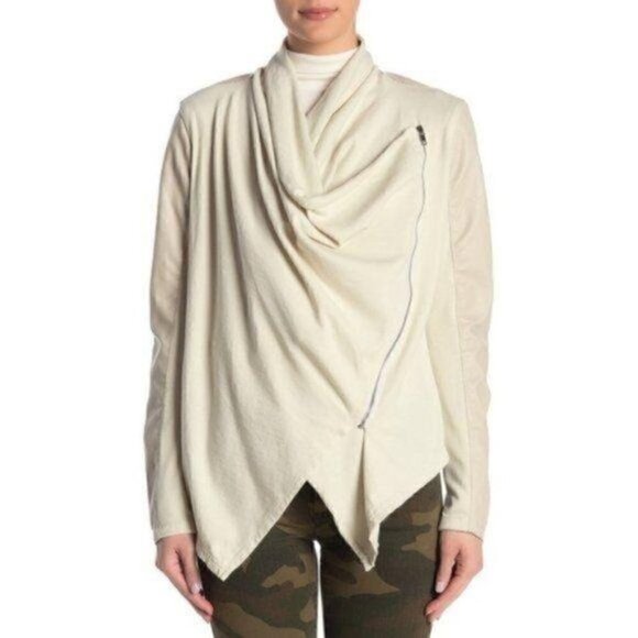 NWT BLANKNYC‎  Faux Leather Mixed Media Zip Jacket, size XS - Picture 1 of 12